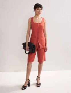 Linen Rich Belted Long Shorts -Marks and Spencer Shop linen rich belted long shorts 5