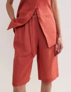 Linen Rich Belted Long Shorts -Marks and Spencer Shop linen rich belted long shorts 7