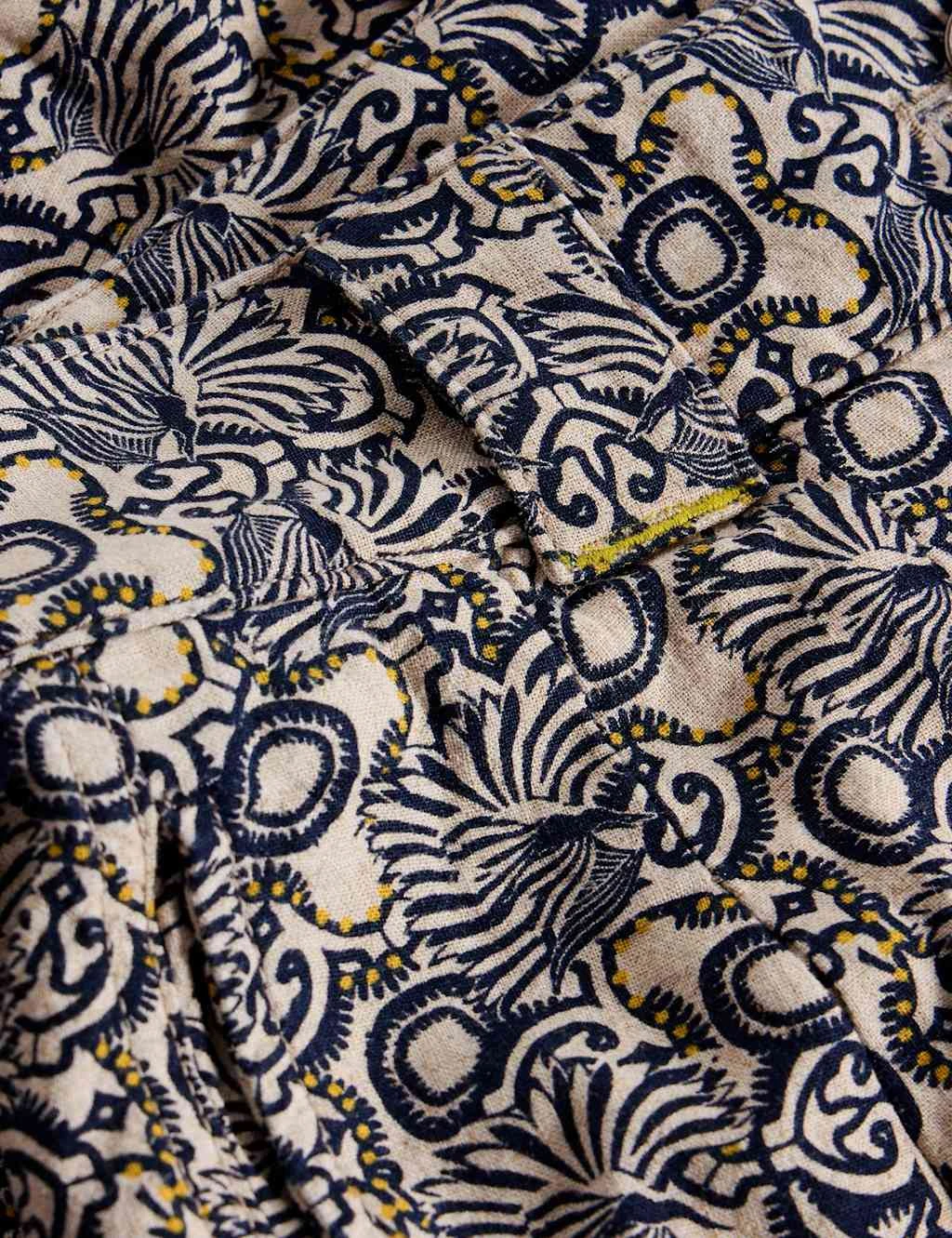 WHITE STUFF Linen Rich Printed Belted Pleat Front Shorts 11 WHITE STUFF Linen Rich Printed Belted Pleat Front Shorts - Image 9