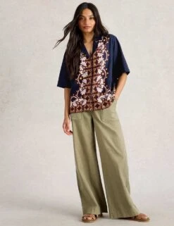 WHITE STUFF Linen Rich Printed Button Through Shirt -Marks and Spencer Shop linen rich printed button through shirt 8