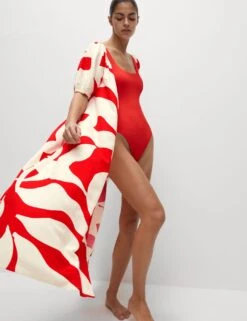 Linen Rich Printed Midi Swing Dress -Marks and Spencer Shop linen rich printed midi swing dress 9