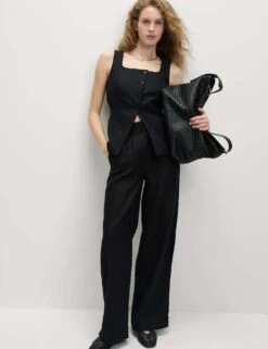 Linen Rich Tailored Twill Square Neck Waistcoat -Marks and Spencer Shop linen rich tailored twill square neck waistcoat 9