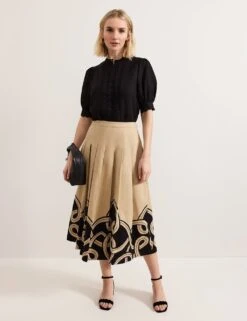 Linen Rich Textured Crew Neck Blouse -Marks and Spencer Shop linen rich textured crew neck blouse 14