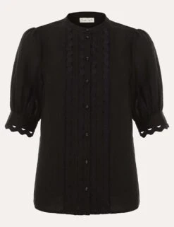 Linen Rich Textured Crew Neck Blouse -Marks and Spencer Shop linen rich textured crew neck blouse 8