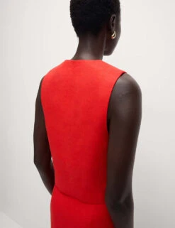 Linen Rich Twill Textured Asymmetric Waistcoat -Marks and Spencer Shop linen rich twill textured asymmetric waistcoat 6