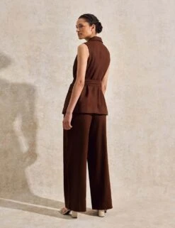 Linen Rich V-Neck Tie Front Waistcoat -Marks and Spencer Shop linen rich v neck tie front waistcoat 6