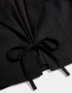 Linen Twill Rich Cropped Short Sleeve Jacket -Marks and Spencer Shop linen twill rich cropped short sleeve jacket 9