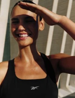 Reebok Lux Square Neck Cross Back Fitted Crop Top -Marks and Spencer Shop lux square neck cross back fitted crop top 8