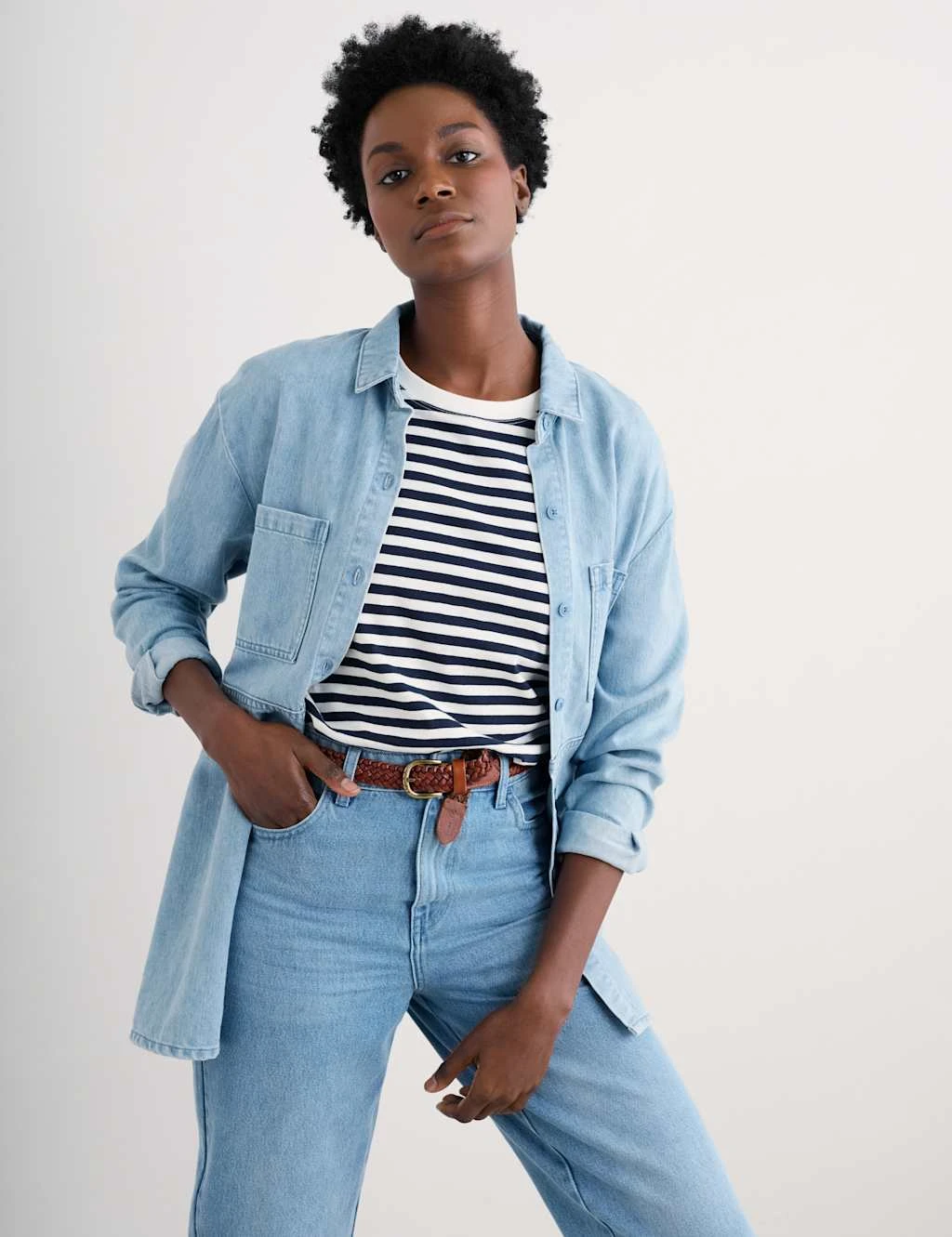 Tencel Rich Denim Longline Shirt 8 Tencel Rich Denim Longline Shirt - Image 6