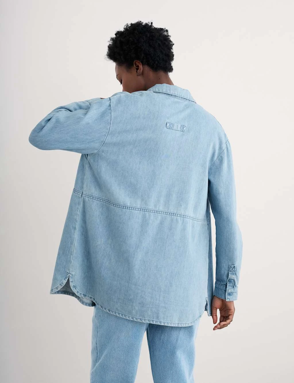 Tencel Rich Denim Longline Shirt 9 Tencel Rich Denim Longline Shirt - Image 7