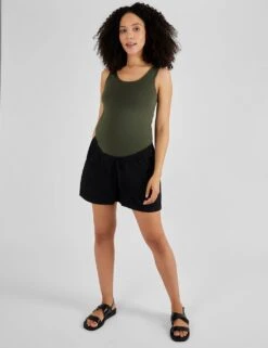 Maternity Cotton Rich Shorts With Linen -Marks and Spencer Shop maternity cotton rich shorts with linen 6