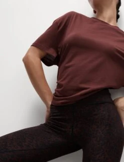 Modal Blend Lightweight Tie Back T-Shirt -Marks and Spencer Shop modal blend crew neck relaxed t shirt 11