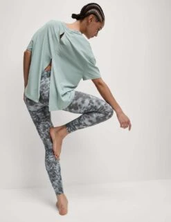 Modal Blend Lightweight Tie Back T-Shirt -Marks and Spencer Shop modal blend crew neck relaxed t shirt 3