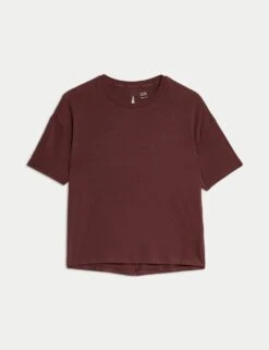 Modal Blend Lightweight Tie Back T-Shirt -Marks and Spencer Shop modal blend crew neck relaxed t shirt 7