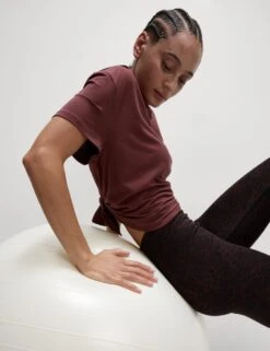 Modal Blend Lightweight Tie Back T-Shirt -Marks and Spencer Shop modal blend crew neck relaxed t shirt 9