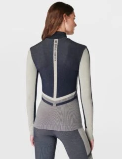 Sweaty Betty Modal Rich Chevron Half Zip Base Layer Top -Marks and Spencer Shop modal rich chevron half zip base layer top 9