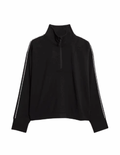 Modal Rich Funnel Neck Half Zip Top -Marks and Spencer Shop modal rich funnel neck half zip top