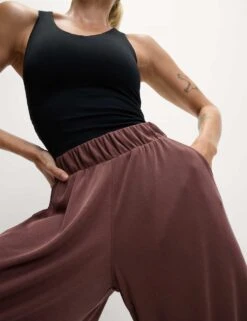 Modal Rich Ribbed Relaxed Culottes -Marks and Spencer Shop modal rich ribbed relaxed culottes 12