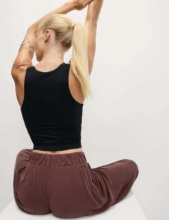 Modal Rich Ribbed Relaxed Culottes -Marks and Spencer Shop modal rich ribbed relaxed culottes 17