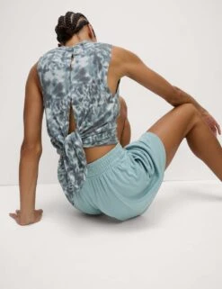 Modal Rich Ribbed Relaxed High Waisted Yoga Shorts -Marks and Spencer Shop modal rich ribbed relaxed high waisted yoga shorts 14