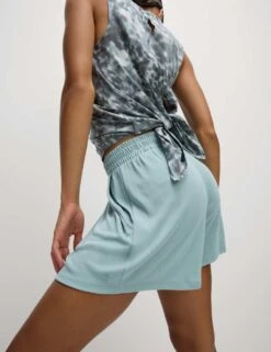 Modal Rich Ribbed Relaxed High Waisted Yoga Shorts -Marks and Spencer Shop modal rich ribbed relaxed high waisted yoga shorts 16