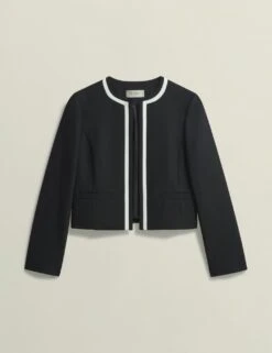 Monochrome Cropped Jacket -Marks and Spencer Shop monochrome cropped jacket 15