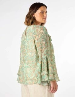 Paisley Round Neck Frill Detail Blouse -Marks and Spencer Shop paisley round neck frill detail blouse 6