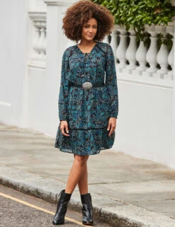 Paisley V-Neck Knee Length Skater Dress -Marks and Spencer Shop paisley v neck knee length skater dress 5
