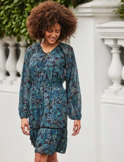 Paisley V-Neck Knee Length Skater Dress -Marks and Spencer Shop paisley v neck knee length skater dress 9