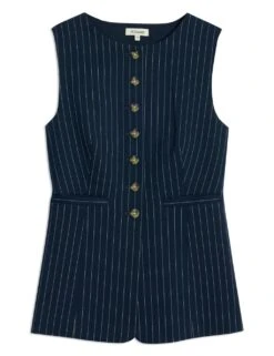 Pinstripe Collarless Waistcoat -Marks and Spencer Shop pinstripe collarless waistcoat 7