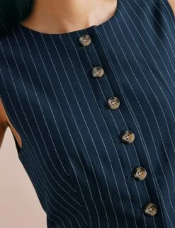 Pinstripe Collarless Waistcoat -Marks and Spencer Shop pinstripe collarless waistcoat 9