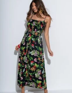 Pour Moi Printed Maxi Shirred Beach Dress -Marks and Spencer Shop printed maxi shirred beach dress 8