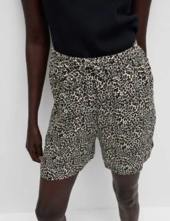 Printed Pure Twill High Waisted Shorts -Marks and Spencer Shop printed pure twill high waisted shorts 10