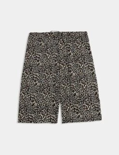 Printed Pure Twill High Waisted Shorts -Marks and Spencer Shop printed pure twill high waisted shorts 14