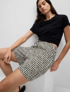 Printed Pure Twill High Waisted Shorts -Marks and Spencer Shop printed pure twill high waisted shorts 7