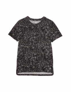 Printed Scoop Neck Fitted T-Shirt -Marks and Spencer Shop printed scoop neck fitted t shirt 1