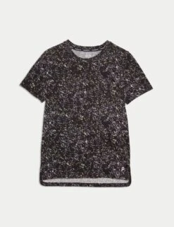 Printed Scoop Neck Fitted T-Shirt -Marks and Spencer Shop printed scoop neck fitted t shirt 13