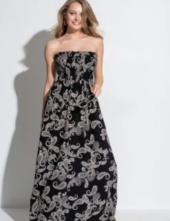 Pour Moi Printed Shirred Maxi Beach Dress -Marks and Spencer Shop printed shirred maxi beach dress 8