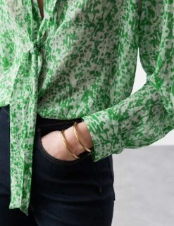 Printed Tie Neck Shirt -Marks and Spencer Shop printed tie neck shirt 12