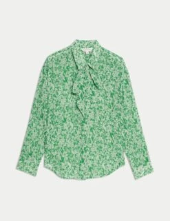 Printed Tie Neck Shirt -Marks and Spencer Shop printed tie neck shirt 7