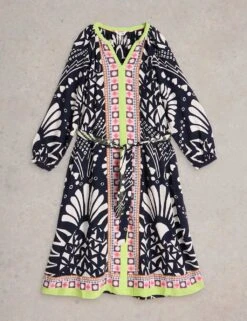 WHITE STUFF Printed V-Neck Midi Kaftan Dress -Marks and Spencer Shop printed v neck midi kaftan dress 6