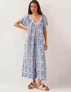 MONSOON Printed V-Neck Wide Leg Jumpsuit -Marks and Spencer Shop printed v neck wide leg jumpsuit 7
