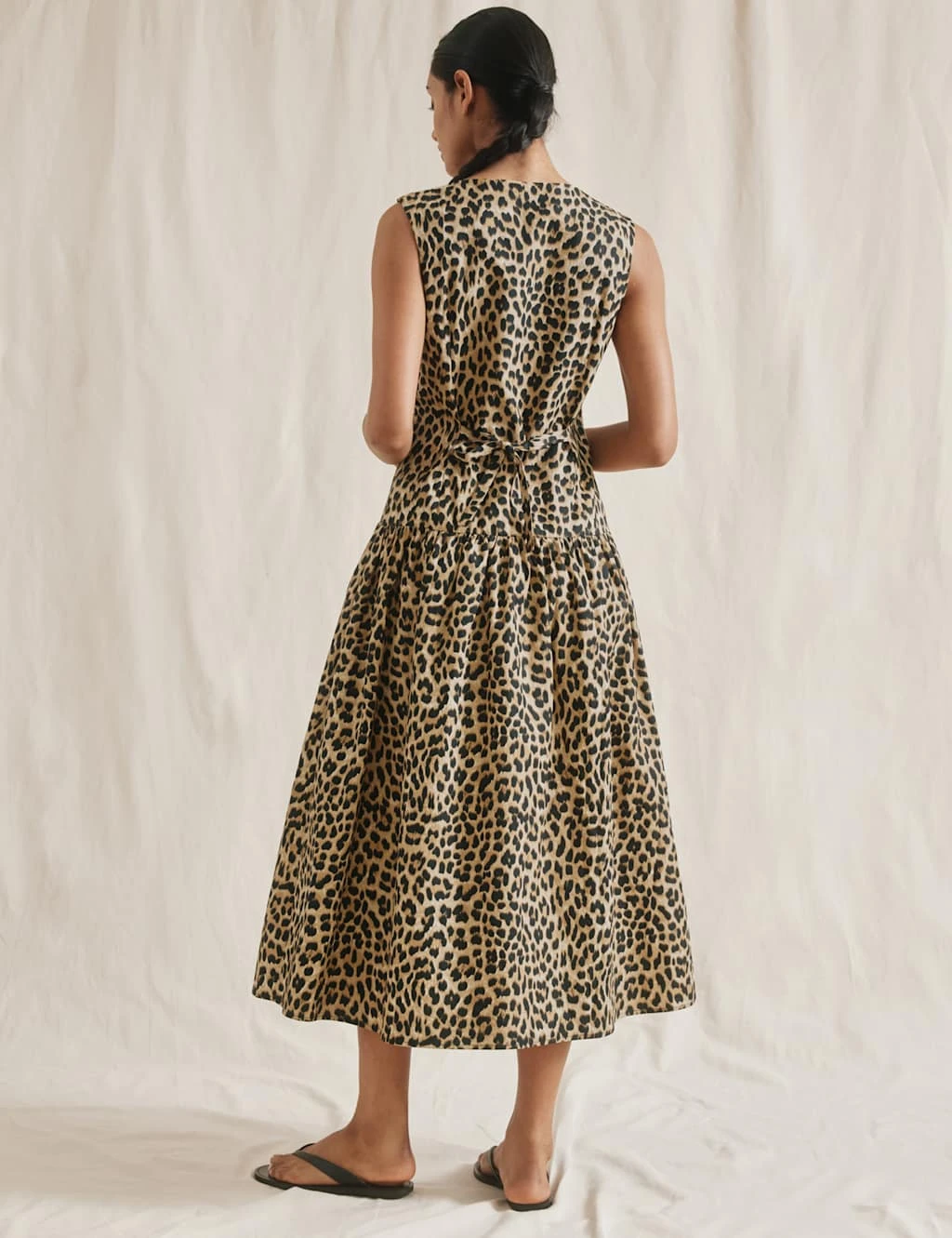 Pure Cotton Animal Print Midi Waistcoat Dress 14 Pure Cotton Animal Print Midi Waistcoat Dress - Image 12