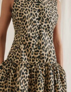 Pure Cotton Animal Print Midi Waistcoat Dress 22 Pure Cotton Animal Print Midi Waistcoat Dress -Marks and Spencer Shop pure cotton animal print midi waistcoat dress 8
