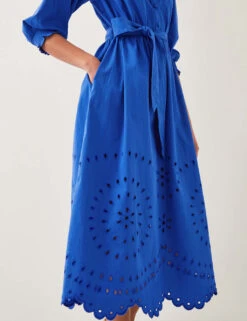 MONSOON Pure Cotton Broderie Midi Skater Dress -Marks and Spencer Shop pure cotton broderie midi skater dress 6