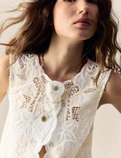 Pure Cotton Broderie Waistcoat -Marks and Spencer Shop pure cotton broderie waistcoat 6