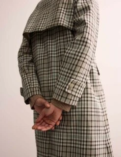Jaeger Pure Cotton Checked Collared Car Coat -Marks and Spencer Shop pure cotton checked collared short car coat 6