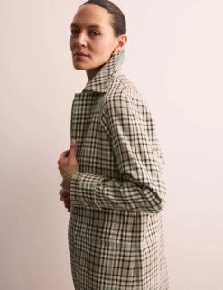 Jaeger Pure Cotton Checked Collared Car Coat -Marks and Spencer Shop pure cotton checked collared short car coat 7