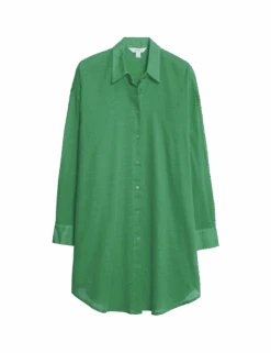 Pure Cotton Collared Beach Shirt -Marks and Spencer Shop pure cotton collared beach shirt 1