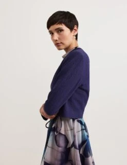 Pure Cotton Collarless Cropped Jacket -Marks and Spencer Shop pure cotton collarless cropped jacket 6